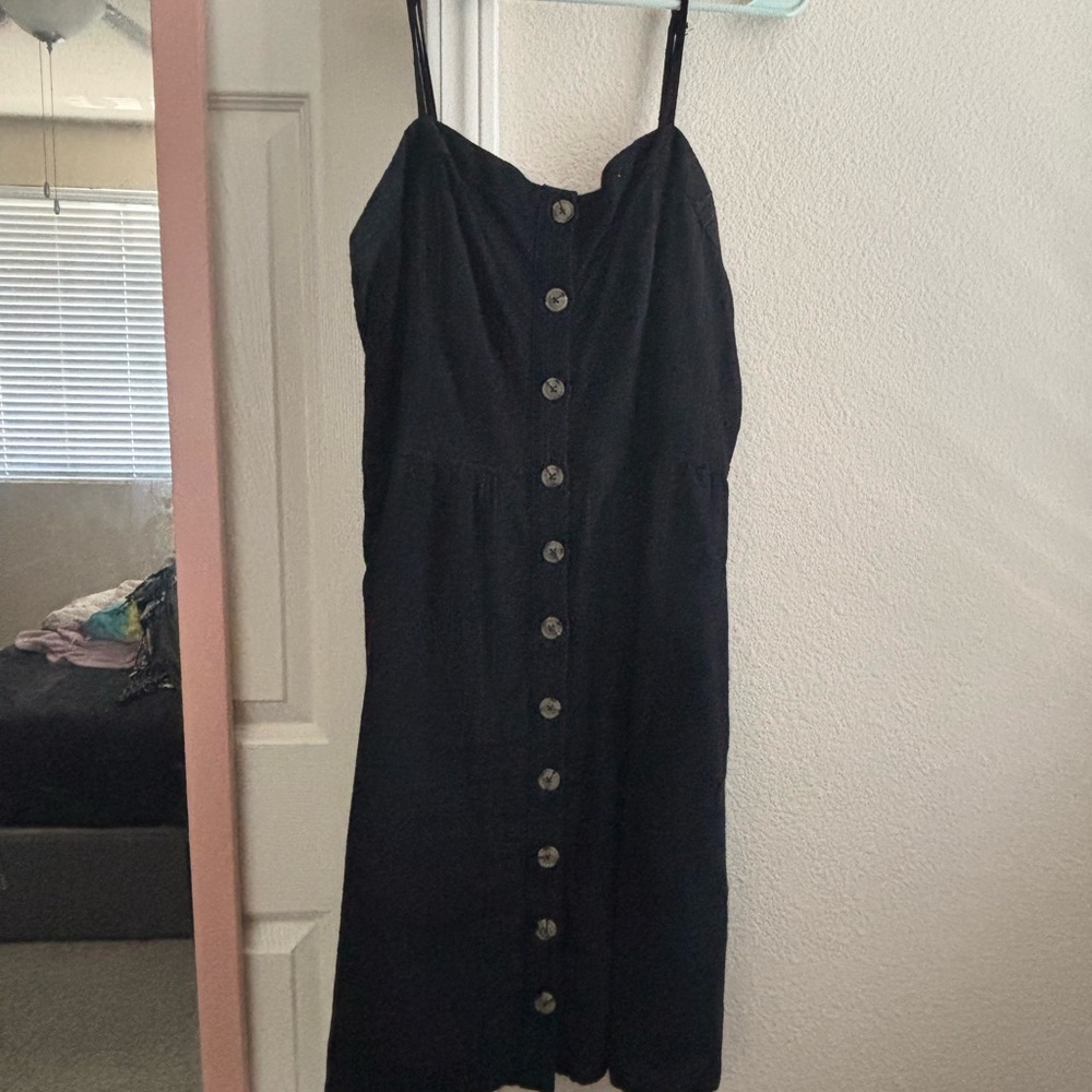 Elegant Black Button-Down Dress